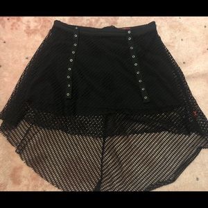 Royal Bones High Low Fishnet  Skirt